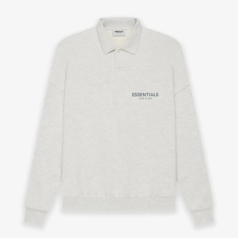 Fear of God ESSENTIALS Long Sleeve Polo Sweatshirt Gray